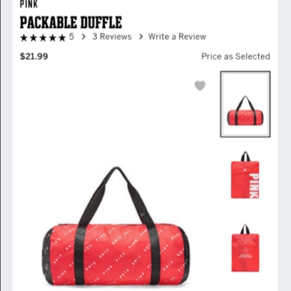 Brand New Victoria’s Secret Packable Duffle